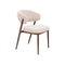 SILLA DE COMEDOR EN TELA BEIGE Y PATAS ACABADO DE MADERA