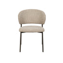 SILLA EN TELA TEXTURIZADA MARRON Y PATAS EN METAL LATON