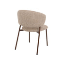 SILLA DE COMEDOR EN TELA MARRON Y PATAS ACABADO DE MADERA