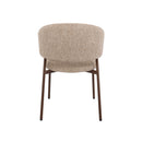 SILLA DE COMEDOR EN TELA MARRON Y PATAS ACABADO DE MADERA