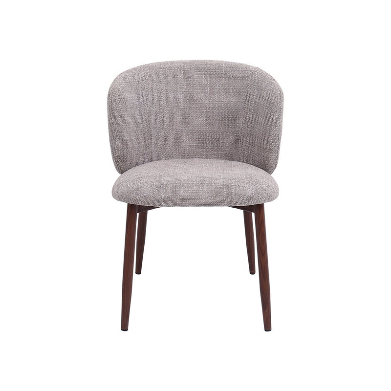 SILLA DE COMEDOR EN TELA MARRON Y PATAS ACABADO DE MADERA