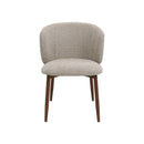 SILLA DE COMEDOR EN TELA MARRON Y PATAS ESTILO MADERA
