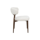 SILLA EN TELA BLANCA Y PATAS EN METAL ESTILO MADERA
