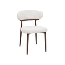 SILLA EN TELA BLANCA Y PATAS EN METAL ESTILO MADERA