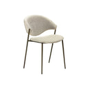 SILLA DE COMEDOR EN TELA BEIGE Y PATAS LATON