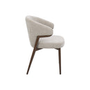 SILLA EN TELA BEIGE Y PATAS EN METAL ESTILO MADERA