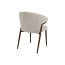 SILLA EN TELA BEIGE Y PATAS EN METAL ESTILO MADERA
