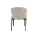 SILLA EN TELA BEIGE Y PATAS EN METAL ESTILO MADERA