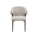 SILLA EN TELA BEIGE Y PATAS EN METAL ESTILO MADERA