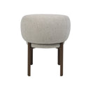SILLA DE COMEDOR EN TELA BEIGE Y ACABADO DE MADERA