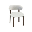 SILLA DE COMEDOR EN TELA TEXTURIZADA OFF WHITE Y PATAS ESTILO MADERA