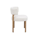SILLA EN TELA BEIGE Y PATAS EN METAL ESTILO MADERA