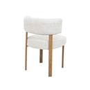 SILLA EN TELA BEIGE Y PATAS EN METAL ESTILO MADERA