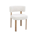 SILLA EN TELA BEIGE Y PATAS EN METAL ESTILO MADERA