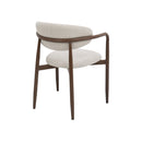 SILLA DE COMEDOR EN TELA BEIGE Y ACABADO DE MADERA