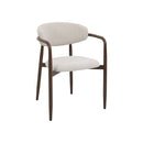 SILLA DE COMEDOR EN TELA BEIGE Y ACABADO DE MADERA
