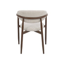 SILLA DE COMEDOR EN TELA BEIGE Y ACABADO DE MADERA