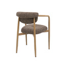 SILLA EN TELA TEXTURIZAD MARRON Y PATAS EN METAL ESTILO MADERA