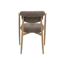 SILLA EN TELA TEXTURIZAD MARRON Y PATAS EN METAL ESTILO MADERA