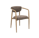 SILLA EN TELA TEXTURIZAD MARRON Y PATAS EN METAL ESTILO MADERA