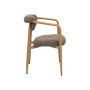 SILLA EN TELA TEXTURIZAD MARRON Y PATAS EN METAL ESTILO MADERA