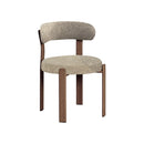 SILLA DE COMEDOR EN TELA MARRON Y PATAS ESTILO MADERA