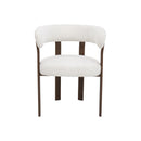 SILLA EN TELA TEXTURIZADA BEIGE Y PATAS EN METAL ESTILO MADERA