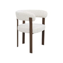 SILLA EN TELA TEXTURIZADA BEIGE Y PATAS EN METAL ESTILO MADERA