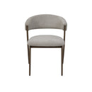 DINING CHAIR, BEIGE-GREY, YELLOW WALNUT WOOD PAPER TRANSFER IRON FRAME