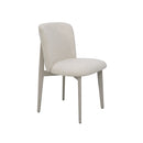 SILLA DE COMEDOR EN TELA BLANCA Y PATAS EN METAL TAUPE