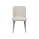 SILLA DE COMEDOR EN TELA BLANCA Y PATAS EN METAL TAUPE