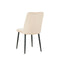 SILLA DE COMEDOR EN TELA CREMA Y PATAS NEGRAS