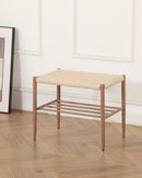 BANCO ESTILO RATAN Y PATAS EN METAL ESTILO MADERA