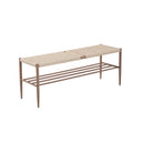 BANCO ESTILO RATAN Y PATAS EN METAL ESTILO MADERA