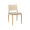 SILLA DE COMEDOR ACABADO DE MADERA NATURAL Y CUERDA CON COJIN EN TELA BEIGE
