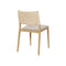 SILLA DE COMEDOR ACABADO DE MADERA NATURAL Y CUERDA CON COJIN EN TELA BEIGE