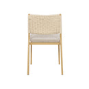 SILLA DE COMEDOR ACABADO DE MADERA NATURAL Y CUERDA CON COJIN EN TELA BEIGE