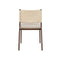 SILLA DE COMEDOR ACABADO DE MADERA Y CUERDA CON COJIN EN TELA BEIGE