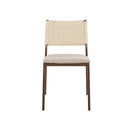 SILLA DE COMEDOR ACABADO DE MADERA Y CUERDA CON COJIN EN TELA BEIGE