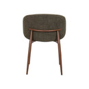 SILLA DE COMEDOR EN TELA VERDE Y PATAS MARRONES