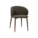 SILLA DE COMEDOR EN TELA VERDE Y PATAS MARRONES