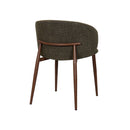 SILLA DE COMEDOR EN TELA VERDE Y PATAS MARRONES