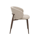 SILLA DE COMEDOR EN TELA BEIGE Y PATAS ACABADO DE MADERA