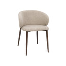SILLA DE COMEDOR EN TELA BEIGE Y PATAS ACABADO DE MADERA