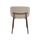 SILLA DE COMEDOR EN TELA BEIGE Y PATAS ACABADO DE MADERA