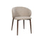 SILLA DE COMEDOR EN TELA BEIGE PATAS  ACABADO DE MADERA