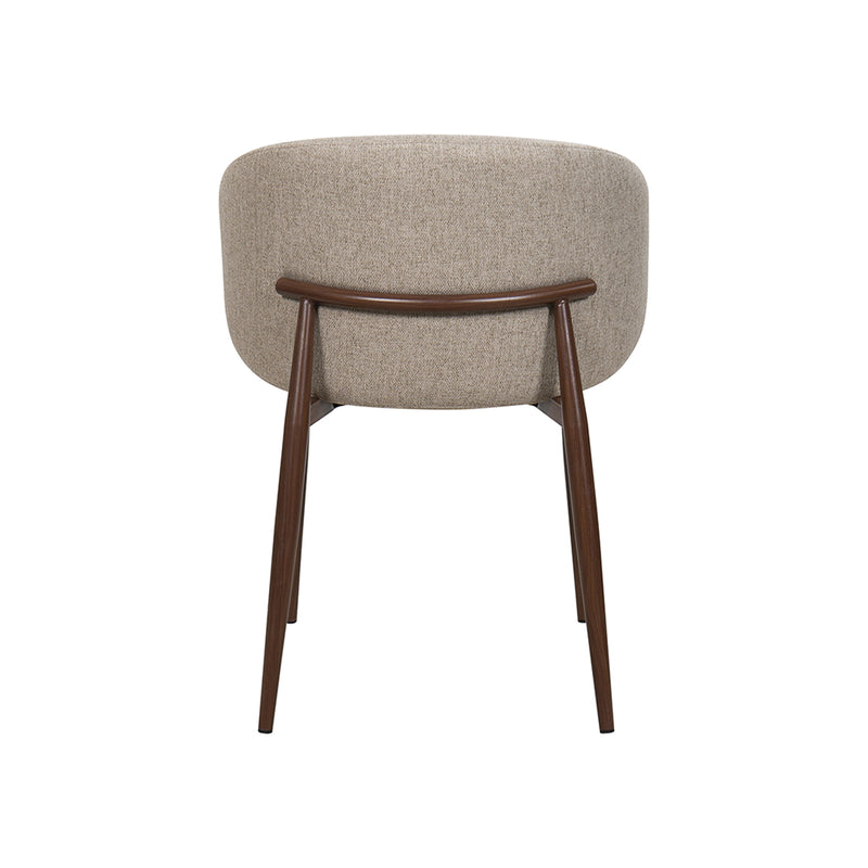 SILLA DE COMEDOR EN TELA BEIGE PATAS  ACABADO DE MADERA