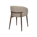 SILLA DE COMEDOR EN TELA BEIGE PATAS  ACABADO DE MADERA