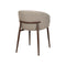 SILLA DE COMEDOR EN TELA BEIGE PATAS  ACABADO DE MADERA