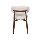 SILLA DE COMEDOR EN TELA BEIGE Y PATAS MARRONES